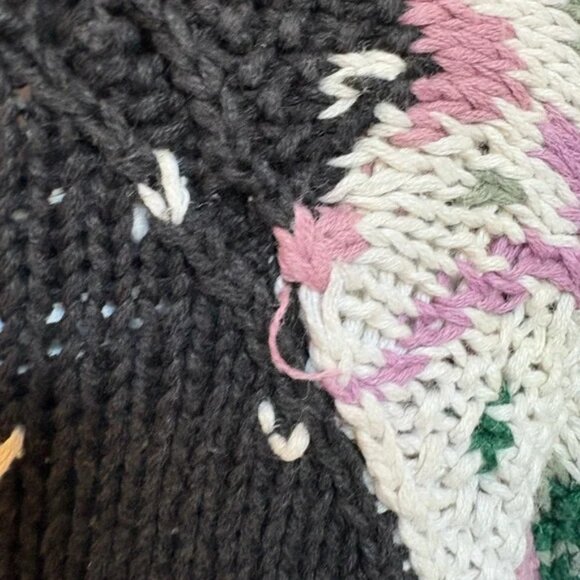 Vintage Paris Sport Club Floral Knit Sweater Black Pink White Size M - Picture 7 of 7